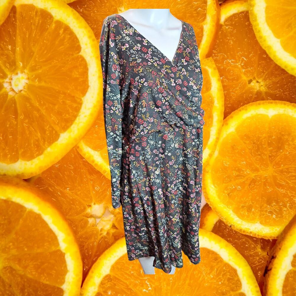 Joe Browns Women's‎ Floral Faux Wrap Long Sleeve Fit & Flare Dress Size 14